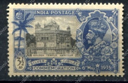Индия 1935 г. • Gb# 245 • 3½ a. • 25-летие правления Георга V • Золотой храм • MNH OG VF* ( кат. - £9 )