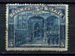 Бельгия 1919 г. • Mi# 144A • 5 fr. • Король Альберт I со знаменем • "Frank" • Used VF