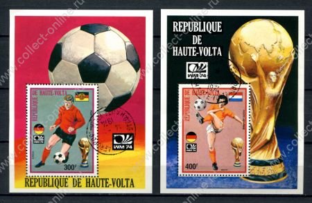 Буркина Фасо 1974 г. • Mi# Block 24-25 • 450 fr. • Футбол, ЧМ-78, Мюнхен • блоки • Used(ФГ) VF ( кат. - €3 )