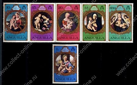 Ангилья 1975 г. • Mi# 223-228 • Рождество • религиозная живопись • полн. серия • MNH OG VF