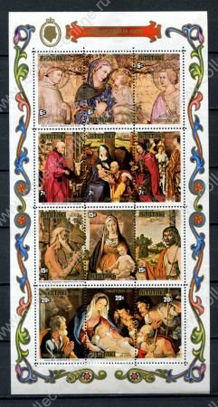 Аитутаки 1975 г. • Mi# KB 143-154 • Рождество • полн. серия (мал. лист) • MNH/MH OG VF