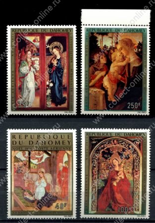 Дагомея 1974 г. • Mi# 613-616 • 35 - 250 fr. • Рождество, религиозная живопись • полн. серия • MNH OG VF