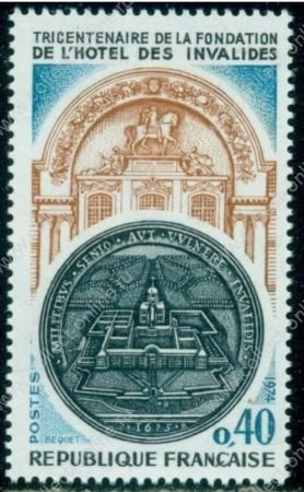 Франция 1974 г. • Iv# 1801 • 0.40 fr. • 300-летие Дома Инвалидов • MNH OG VF