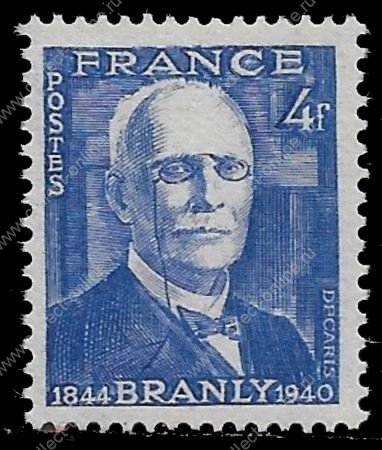 Франция 1944 г. • Iv# 599 • 4 fr. • Эдуард Бранли • MNH OG VF