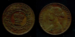 Новая Шотландия 1864 г. • KM# 8 • 1 цент • Виктория • корона • торговый жетон • XF+