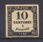 ФРАНЦИЯ 1859г. SC# J3 / 10c. / MH OG VF