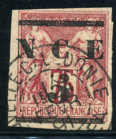 Новая Каледония 1883-1884 гг. • Iv# Tt 7 • 5 на 75 c. • надпечатка нов. номинала • Used VF ( кат.- € 70 )