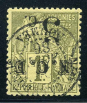 Новая Каледония 1886 г. • Iv# Tt 10a • 5 c. на 1 fr. • переверн. надпечатка нов. номинала • Used XF ( кат.- € 65 )