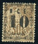 Новая Каледония 1891-1892 гг. • Iv# Tt 12 • 10 на 30 c. • надпечатка нов. номинала • Used XF ( кат.- € 30 )