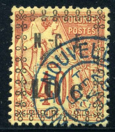 Новая Каледония 1891-1892 гг. • Iv# Tt 13 • 10 на 40 c. • надпечатка нов. номинала • Used XF ( кат.- € 30 )