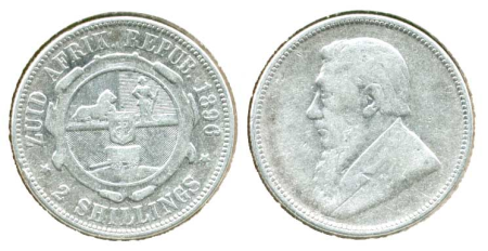 Южная Африка 1896 г. • KM# 6 • 2 шиллинга(флорин) • (серебро) • регулярный выпуск • VF