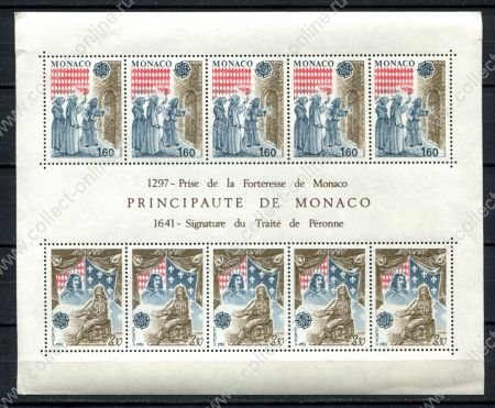 Монако 1982 г. • Mi# Block 19 • Европа CEPT, знаковые события • мал. лист • MNH OG VF ( кат.- € 12 )