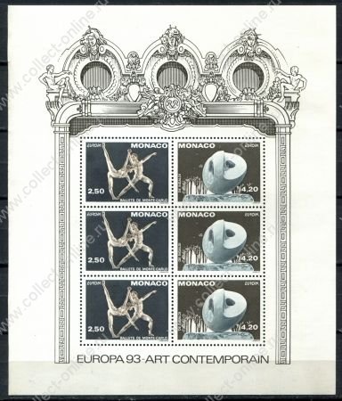 Монако 1993 г. • Mi# Block 59 • Европа CEPT, искусство • мал. лист • MNH OG XF ( кат.- € 12 )