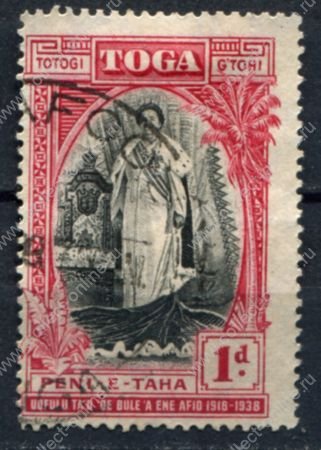 Тонга 1938 • Gb# 71 • 1 d. • 20-летие правления королевы Салоте • Used VF ( кат.- £ 6 )