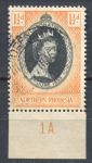 Северная Родезия 1953 г. • Gb# 60 • 1½ d. • Коронация Елизаветы II • Used XF+