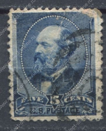 США 1888 г. • SC# 216 • 5 c. • Президент Джеймс Абрахам Гарфилд • Used VG ( кат. - $18 )