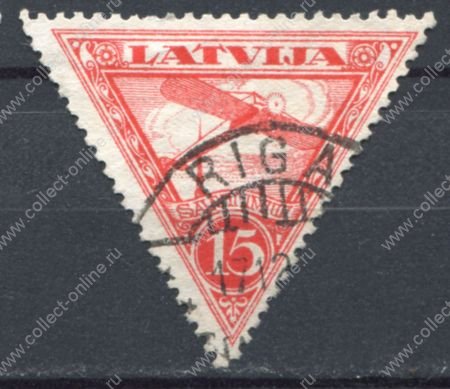 Латвия 1928 г. • Mi# 130 • 15 s. • аэроплан • авиапочта • Used VF