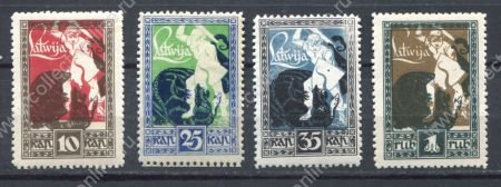 Латвия 1919 г. • Mi# 36-39 • Освобождение Курземе • полн. серия • MNH/MLH OG VF