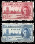 Гренада 1946 г. • Gb# 164-165 • Выпуск Победы • полн. сения • MNH OG VF