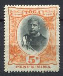 Тонга 1897 г. • Gb# 17a • 5 d. • осн. выпуск • король Георг II • Mint NG XF ( кат.- £ 35 )