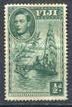 Фиджи 1938-1955 гг. • Gb# 249a • ½ d. • Георг VI • осн. выпуск (1941 г. перф: 14) • парусное каноэ-катамаран • MH OG VF ( кат. - £20 )