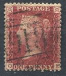 Великобритания 1856-1858 гг. Gb# 41 • 1 d. • Королева Виктория • красный пенни • Used VF ( кат.- £20 )