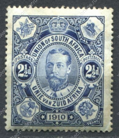 Южная Африка 1910 г. • GB# 1 • 2½ d. • Открытие сессии Парламента • Георг V • MH OG VF
