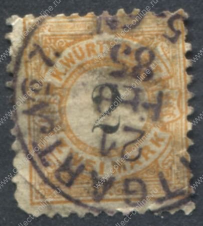 Вюртемберг 1881-1883 гг. • Mi# 53 • 2 M. • стандарт • Used F ( кат.- € 20 )