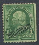 Филиппины 1899-1900 гг. • SC# 213 • 1 c. • надпечатка на стандарте США • стандарт • MNG VF