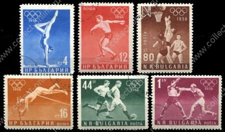 Болгария 1956 г. • Mi# 996-1001 • 4 st. - 1 L. • Летние Олимпийские Игры, Мельбурн • полн. серия • Used(ФГ) VF