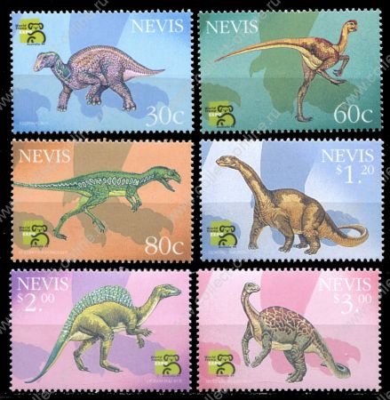 Невис 1999 г. • Sc# 1126-31 • 30 c. - $3 • Динозавры • полн. серия • MNH OG XF ( кат. - $6 )