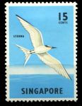 Сингапур 1962-1966 гг. • Gb# 70a • 15 c • черноголовая крачка • MNH OG VF