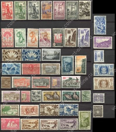 Французские колонии 192х-195х гг. • лот 49 разных старых марок • MNG F-VF
