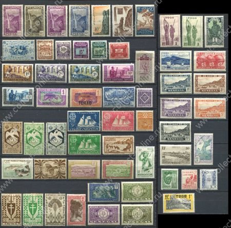 Французские колонии 192х-195х гг. • лот 60 разных старых марок • MH OG VF