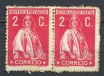 Португалия 1912-1931 гг. • SC# 213 • 2 c. • Церера • стандарт • пара • MH OG F-VF ( кат. - $12+ )