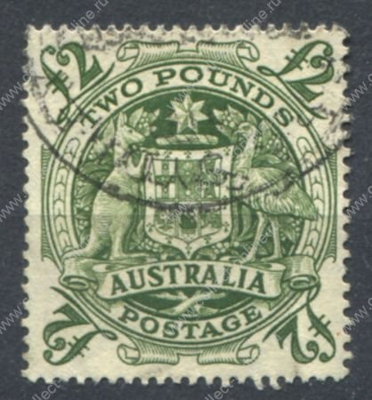 Австралия 1948-1956 гг. • Gb# 224d • £2 • национальный герб • стандарт • Used VF ( кат. - £20 )