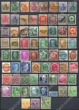 Германия 1900-1949 гг. • Империя, Веймар, рейх, ФРГ, оккупация .. • лот 67 старинные марки • Used F-VF