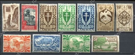 Французские колонии и территории XX век • лот 11 разных старых марок • MH OG VF