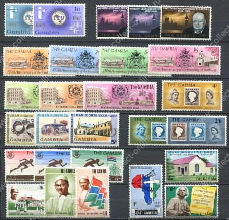 Гамбия 1965-1969 гг. • подборка 27 марок(9 полн. серий) • MLH OG VF
