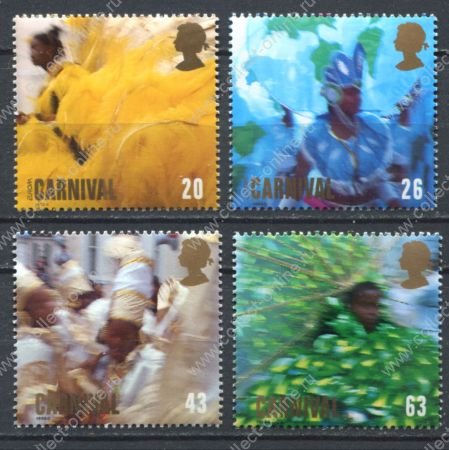 Великобритания 1998 г. • Gb# 2055-8 • 20 - 63 p. • Карнавал • полн. серия • MNH OG XF