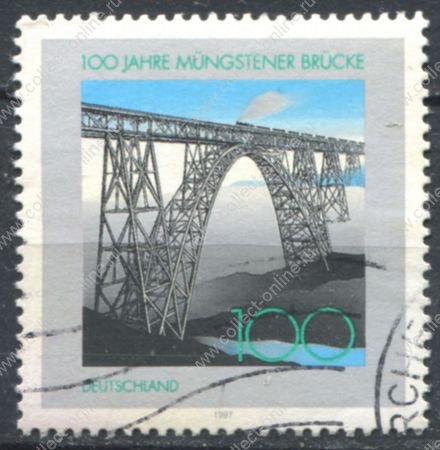 Германия ФРГ 1997 г. • Mi# 1931 • 100 pf. • Мюнгстенский мост (100 лет со дня открытия) • Used XF ( кат.- € 1 )