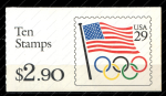 США 1991 г. • SC# 2528a • 29 c.(10) • Летние Олимпийские Игры в Лос-Анджелесе • буклет 10 марок • MNH OG VF