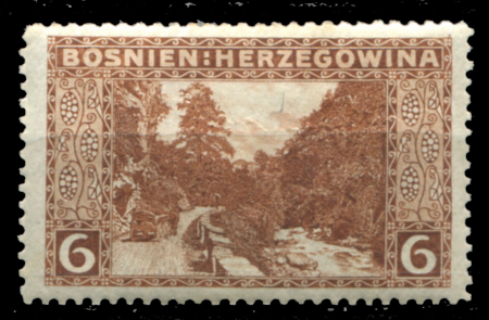 Босния и Герцеговина 1906 г. • SC# 34 • 4 h. • осн. выпуск • долина реки Рамы • MH OG VF