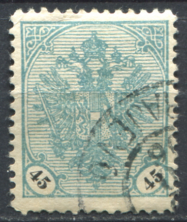 Босния и Герцеговина 1901-1904 гг. • SC# 29 • 45 h. • 3-й выпуск (черные цифры) • герб • Used VF