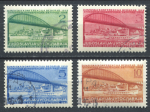 Югославия 1948 г. • Mi# 548-51(SC# 239-42) • 2 - 10 D. • Дунайская конференция • пароход под мостом • полн. серия • Used(ФГ) XF ( кат.- €20 )