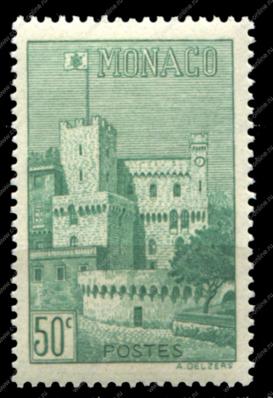 Монако 1939-1946 гг. • Sc# 165 • 50 c. • осн. выпуск • Княжеский Дворец • MNH OG XF