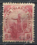 Гаваи 1894 г. • SC# 76 • 5 c. • осн. выпуск • статуя короля Камехамеха • Used VF