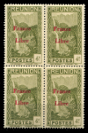 Реюньон 1943 г. • Iv# 221 • 4 c. • надпечатка "Свободная Франция" • водопад • кв. блок • MNH OG XF ( кат.- € 6+ )