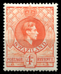 Свазиленд 1938-1954 гг. Gb# 33a • 4 d. • Георг VI • основной выпуск • перф. 13½ x 14 •MH OG VF