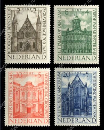 Нидерланды 1948 г. • Mi# 503-505 • архитектура, дворцы • полн. серия • MNH OG VF ( кат.- €10 )